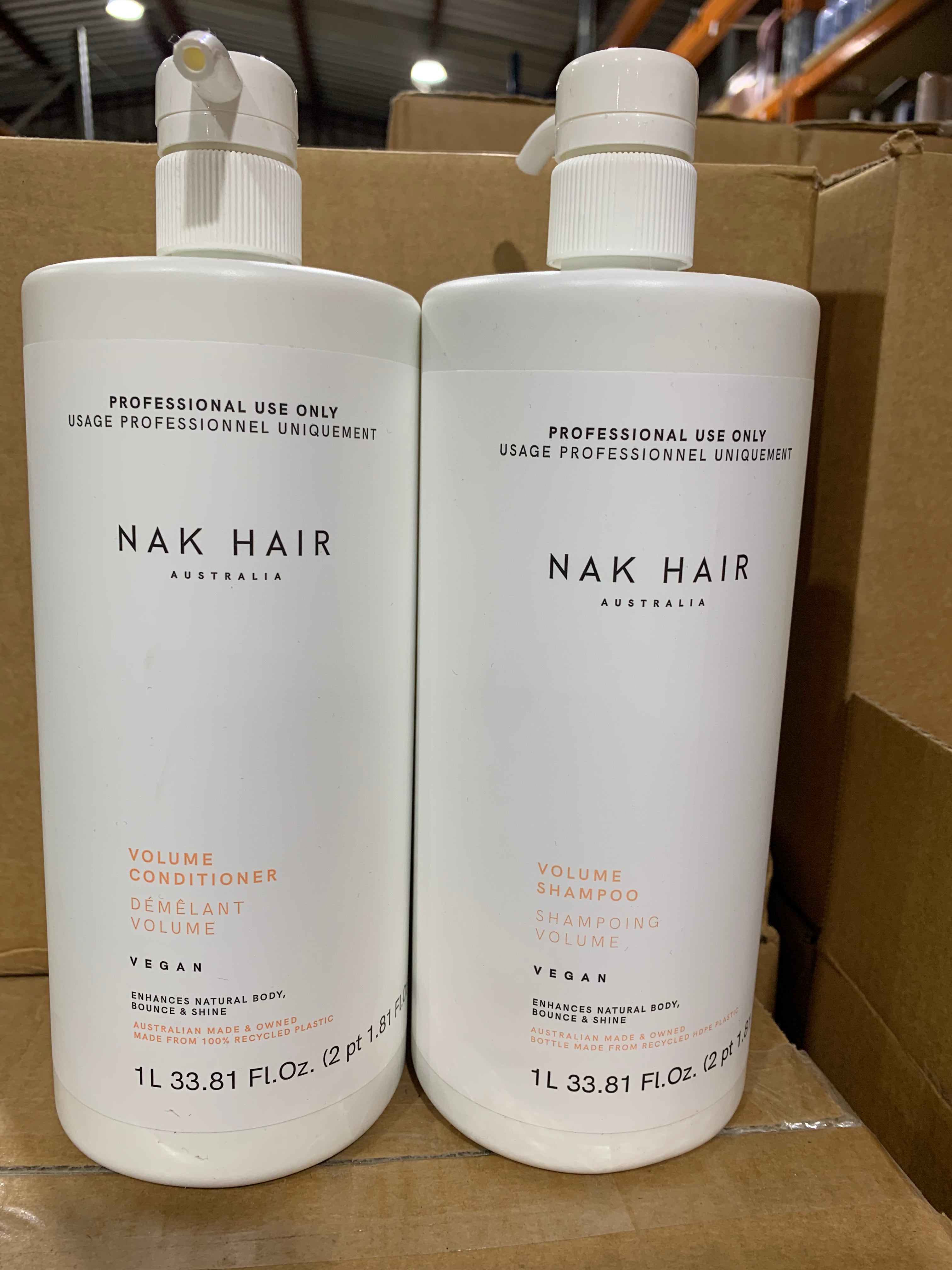 NAK VOLUME SHAMPOO AND CONDITIONER 1 litre both